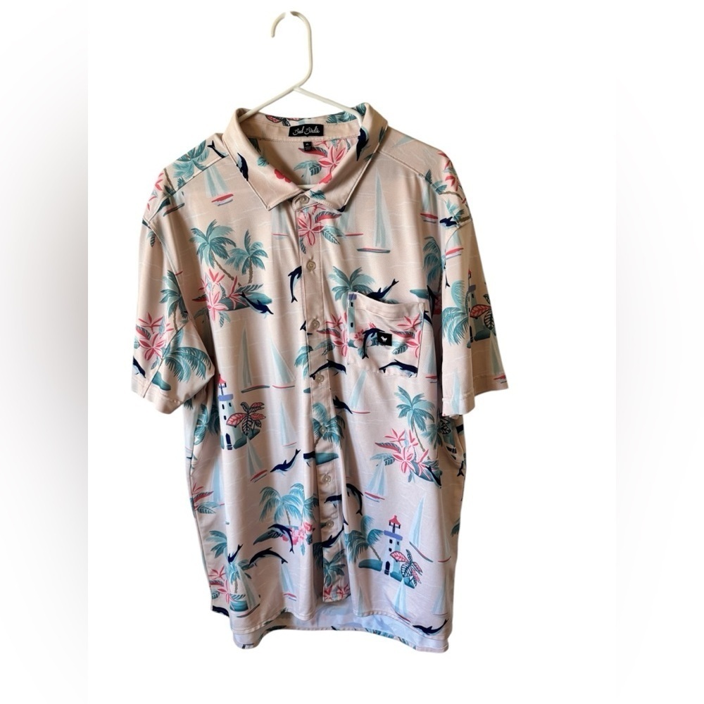 Bad Birdie Golf Polo Shirt X Large Performance Dolphins Sailboats Lighthouse